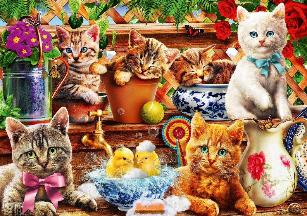 Puzzle Kittens in the Potting Shed