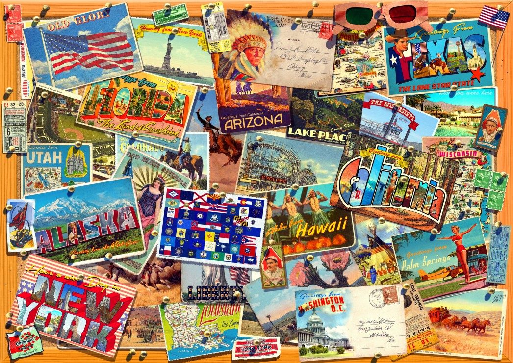 Puzzle Postcard USA