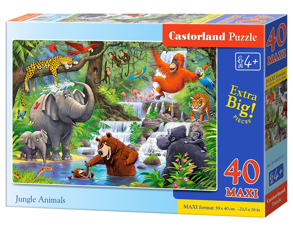 Puzzle Állatok a dzsungelben 40 darabos maxi  