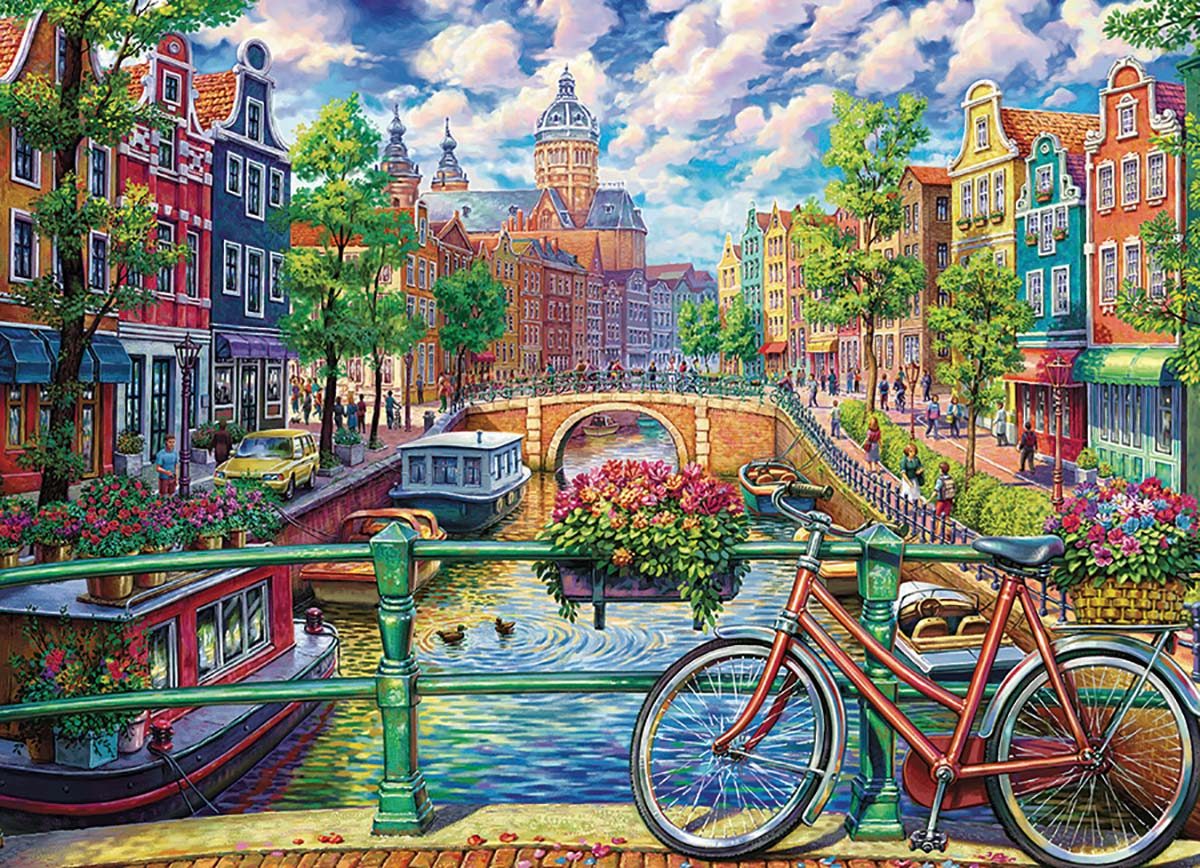 Puzzle Amsterdamský kanál