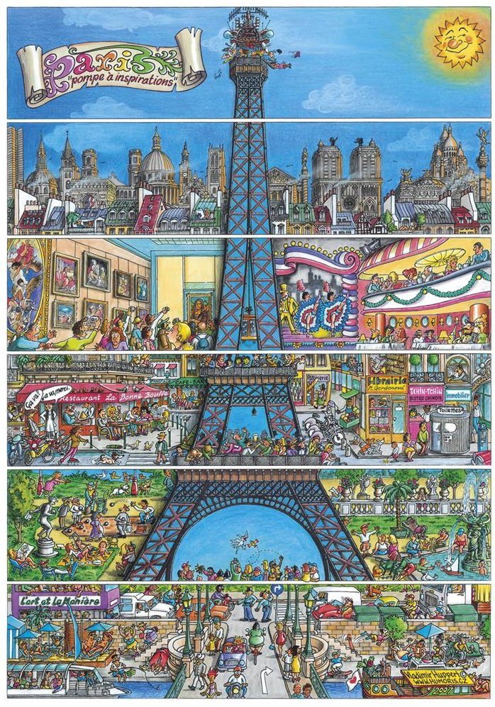 Puzzle Eiffelova věž kreslený