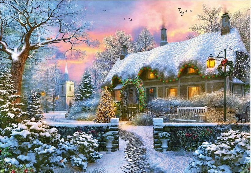 Puzzle Dominic Davison: Das Whitesmyths Cottage im Winter