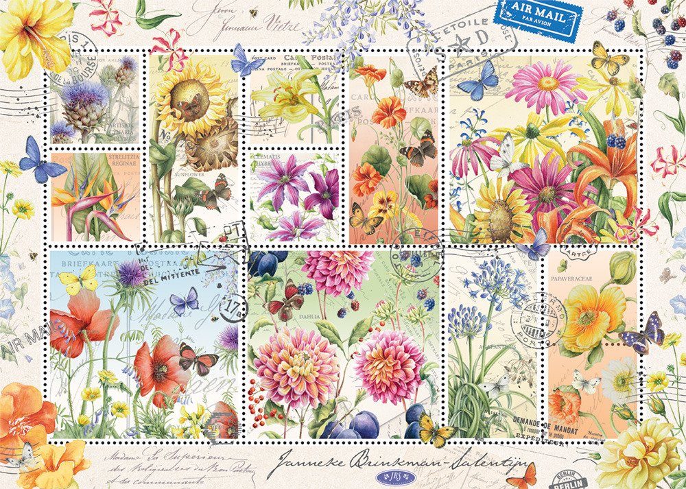 Puzzle Kvety na známkach