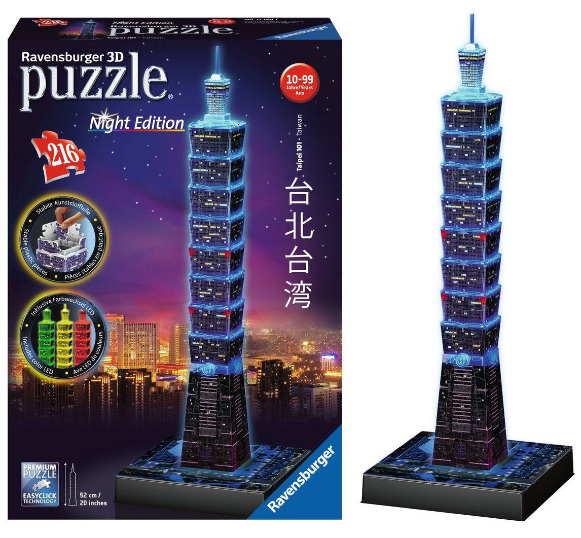 Puzzle Taipei 101. Tajwan. Puzzle 3D LED