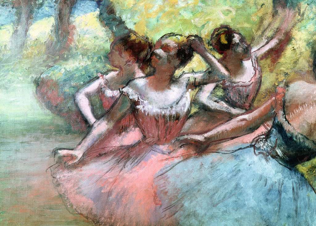 Puzzle Edgar Degas: Baleríny na javisku
