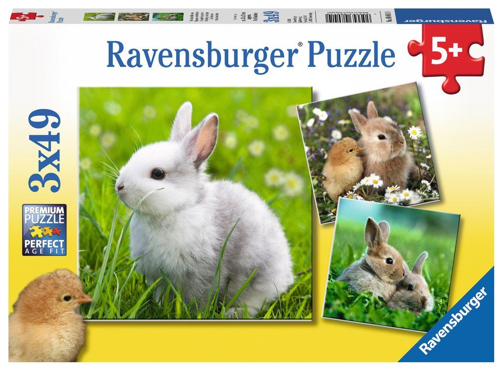 Puzzle 3x49 Ljubki zajčki
