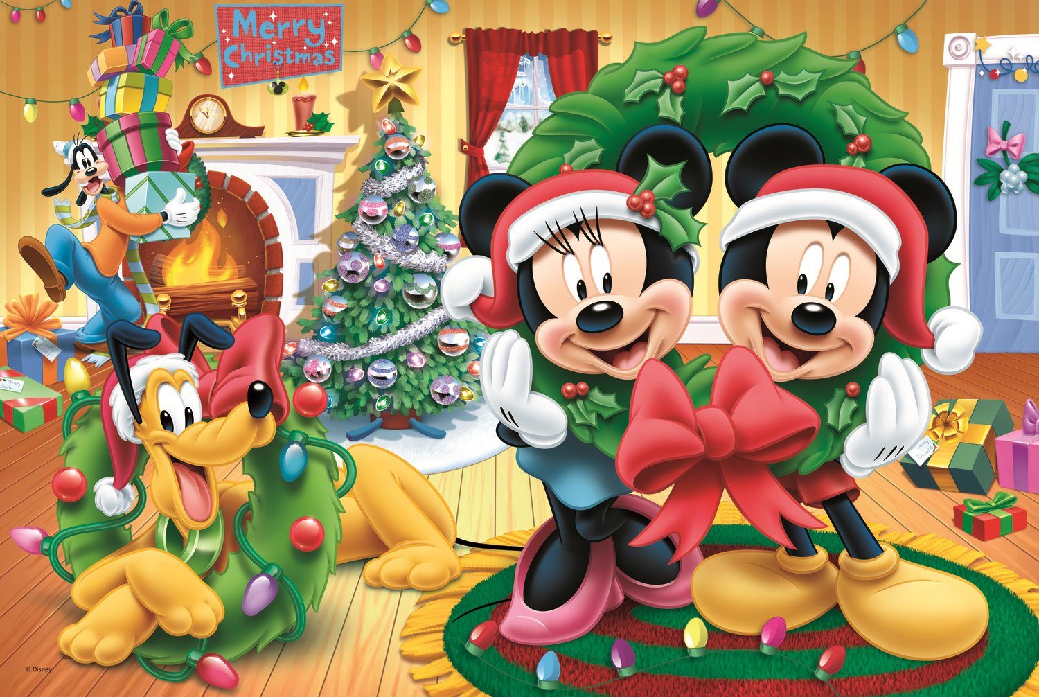 Puzzle Weihnachten mit Mickey Mouse 100 Puzzleteile, 100 Teile