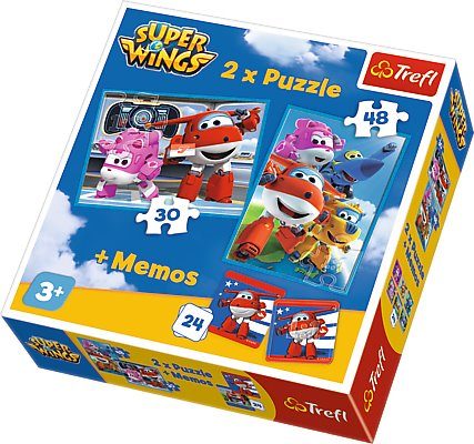 Puzzle 3in1 Super Wings + Memory-Spiel
