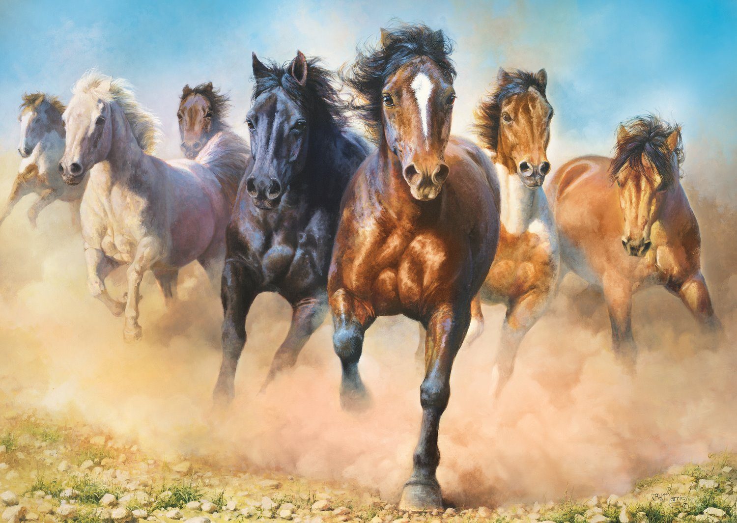 Puzzle Galoping Herd of Horses
