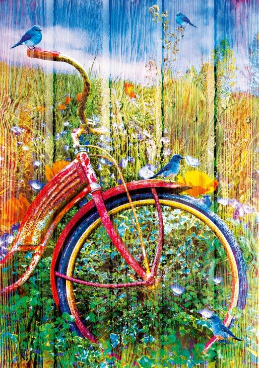 Puzzle Bluebirds on a Bicycle