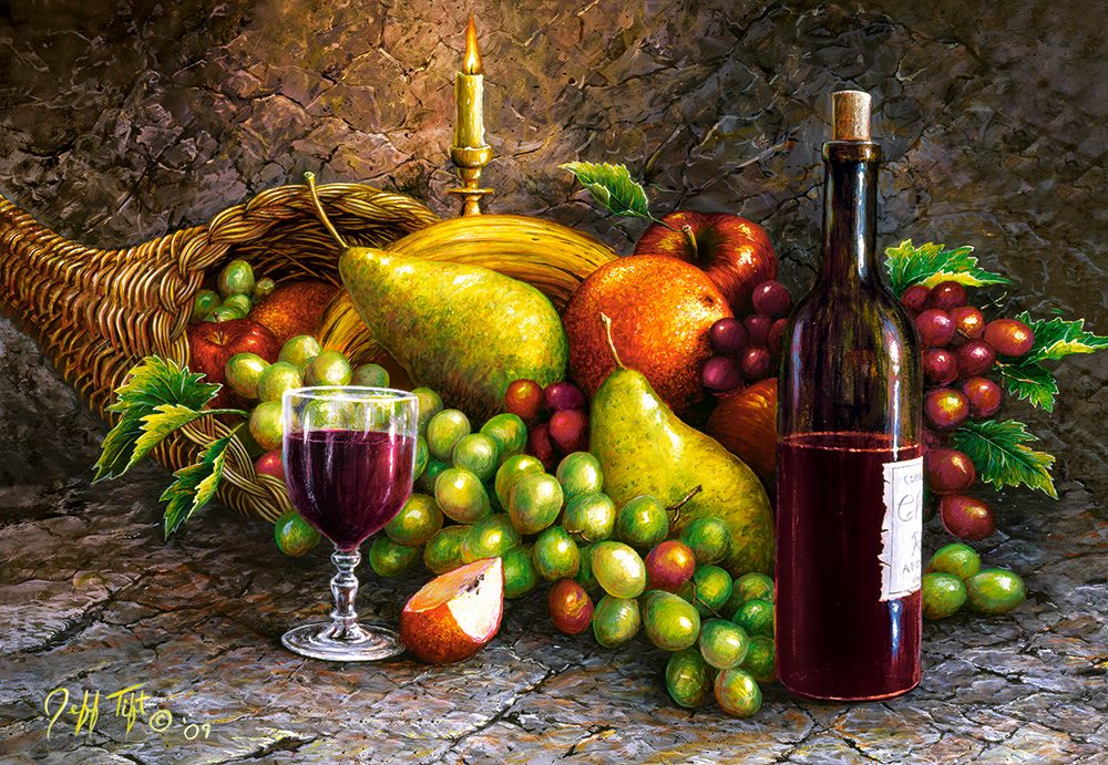 Puzzle Fructe și vin