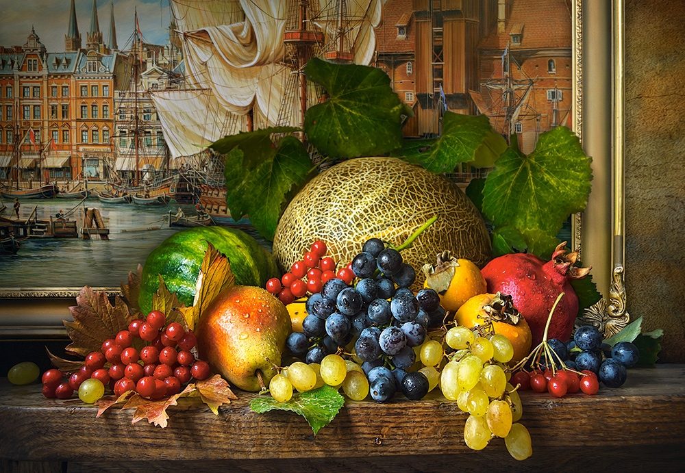 Puzzle Still Life with Fruits