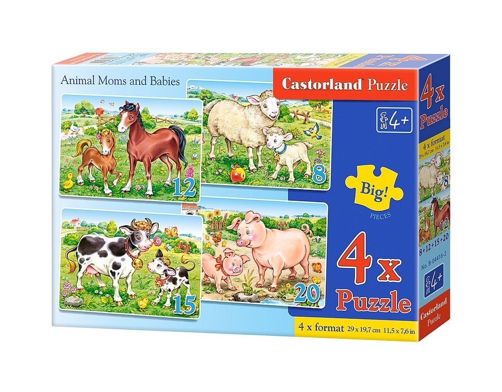 Puzzle 4v1 Animal Moms and Babies