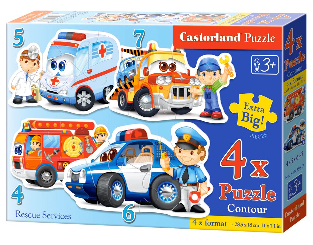 Puzzle 4 az 1-ben Mentőszolgálati járművek