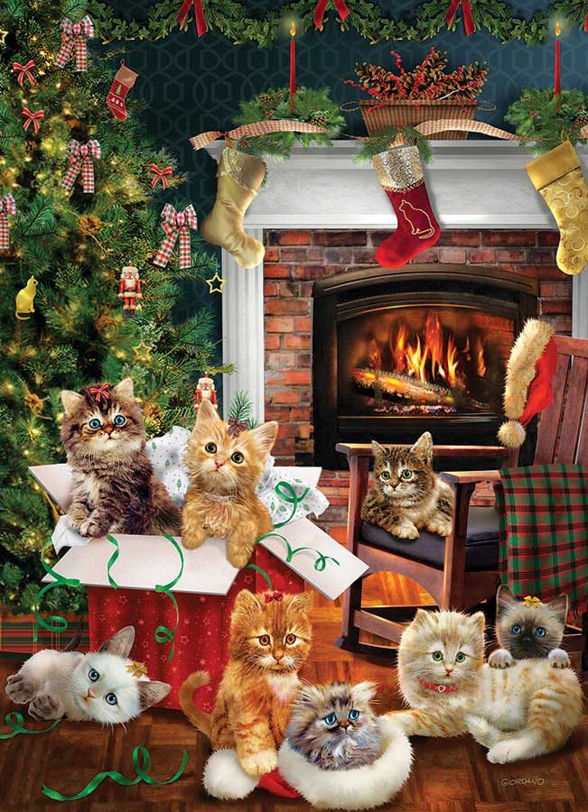 Puzzle Vianočné mačiatka