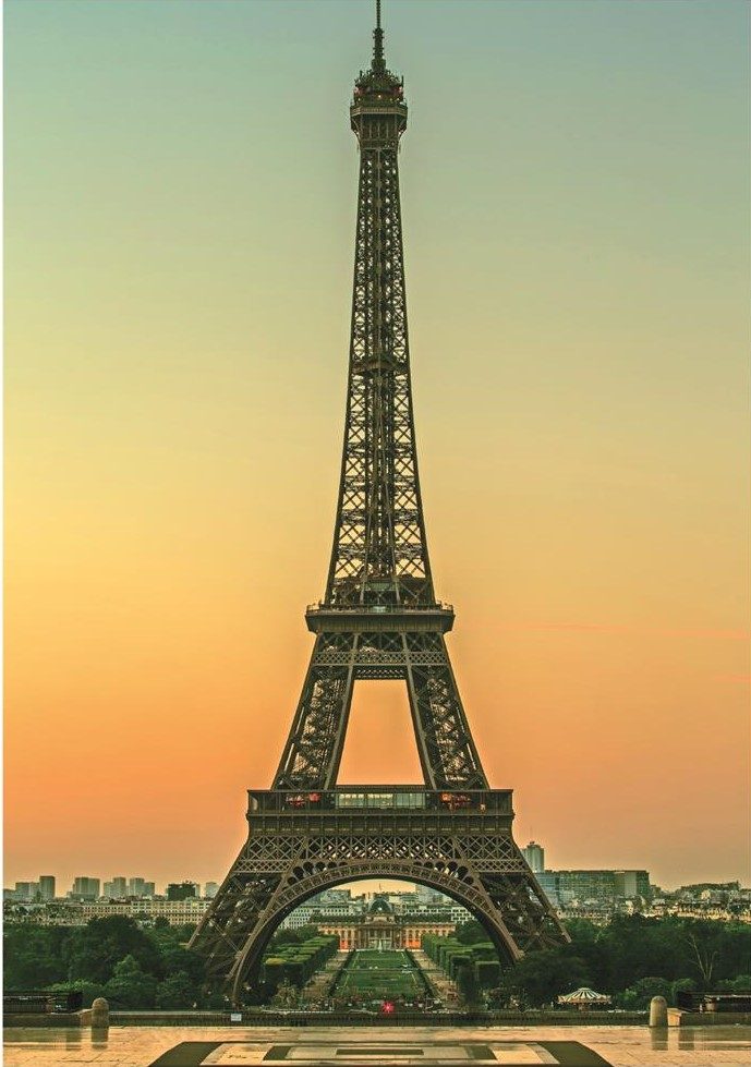 Puzzle Eiffelovka za súmraku, Paríž, Francúzsko