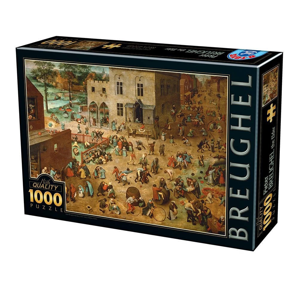 Stemmen Blauw Hoofd Puzzle Brueghel: kinderspelen, 1 000 stukken | PuzzleMania.nl