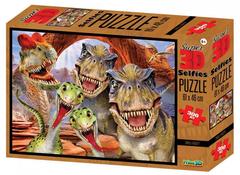 Puzzle 3D efekt: Dino selfie