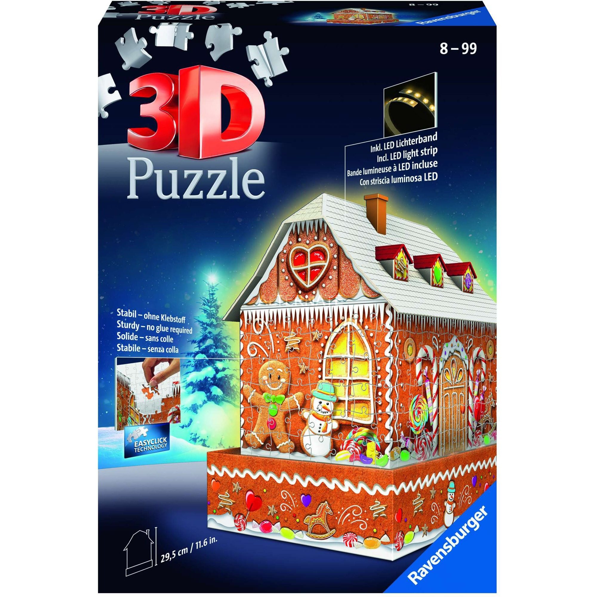 Puzzle Gingerbread house 3D LED