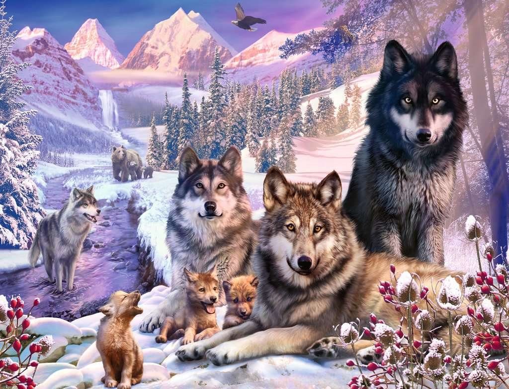 Puzzle Wolves in the Snow