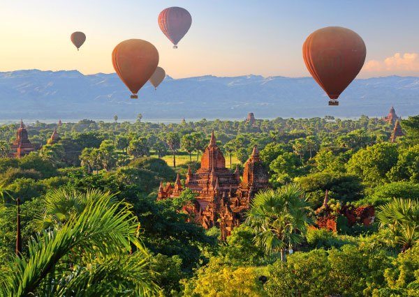 Puzzle Hot air balloons, Mandalay, Myanmar