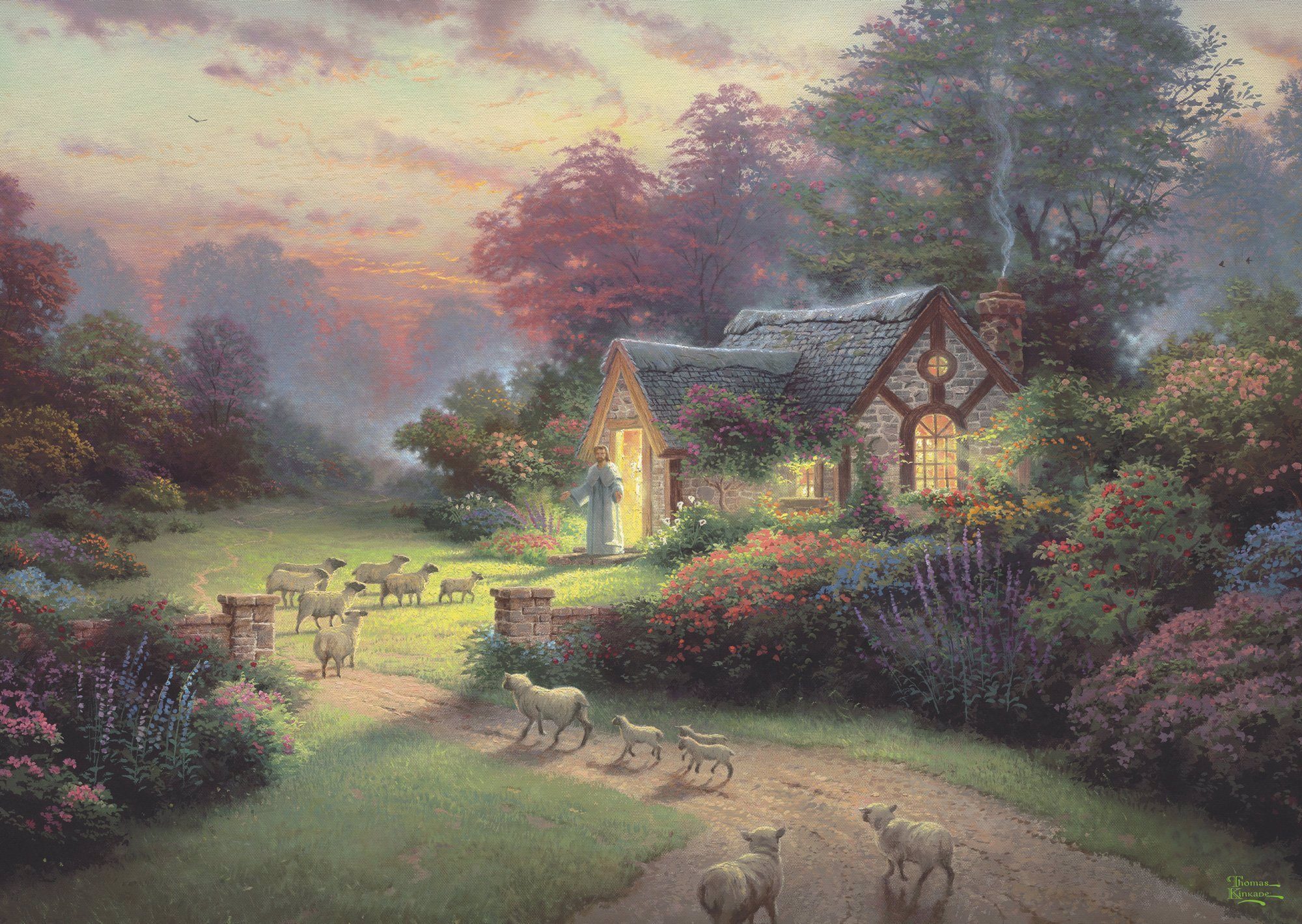 Puzzle Thomas Kinkade: Chata u dobrých pastierov