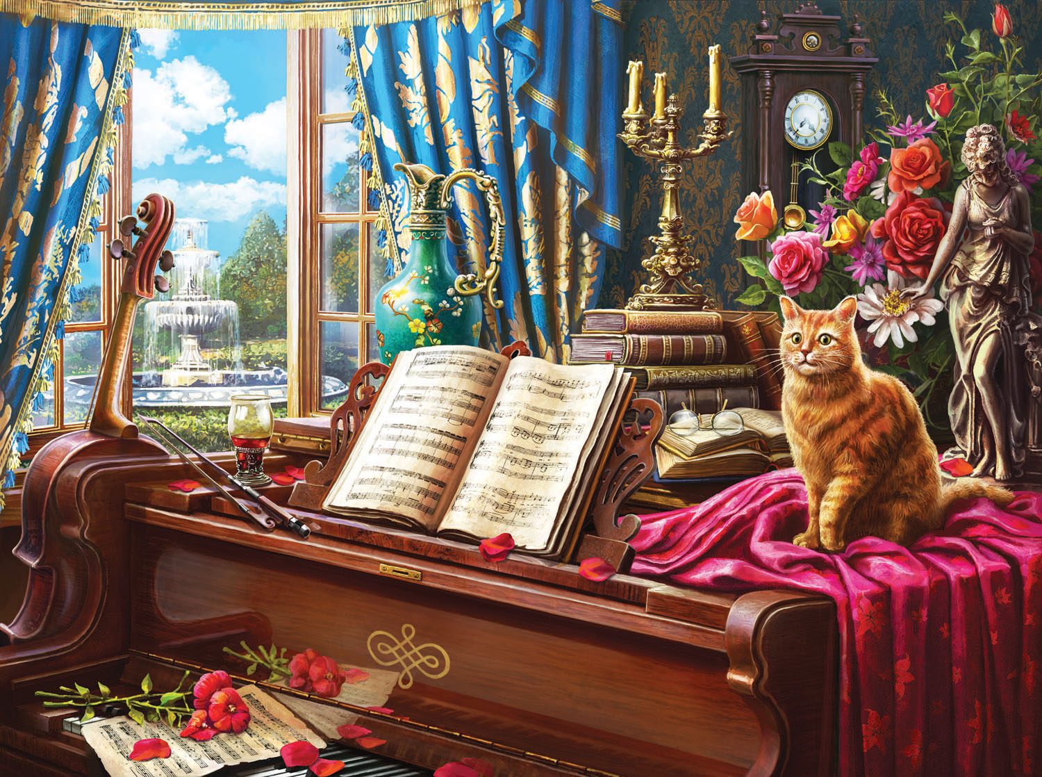 Puzzle Grand Piano Cat