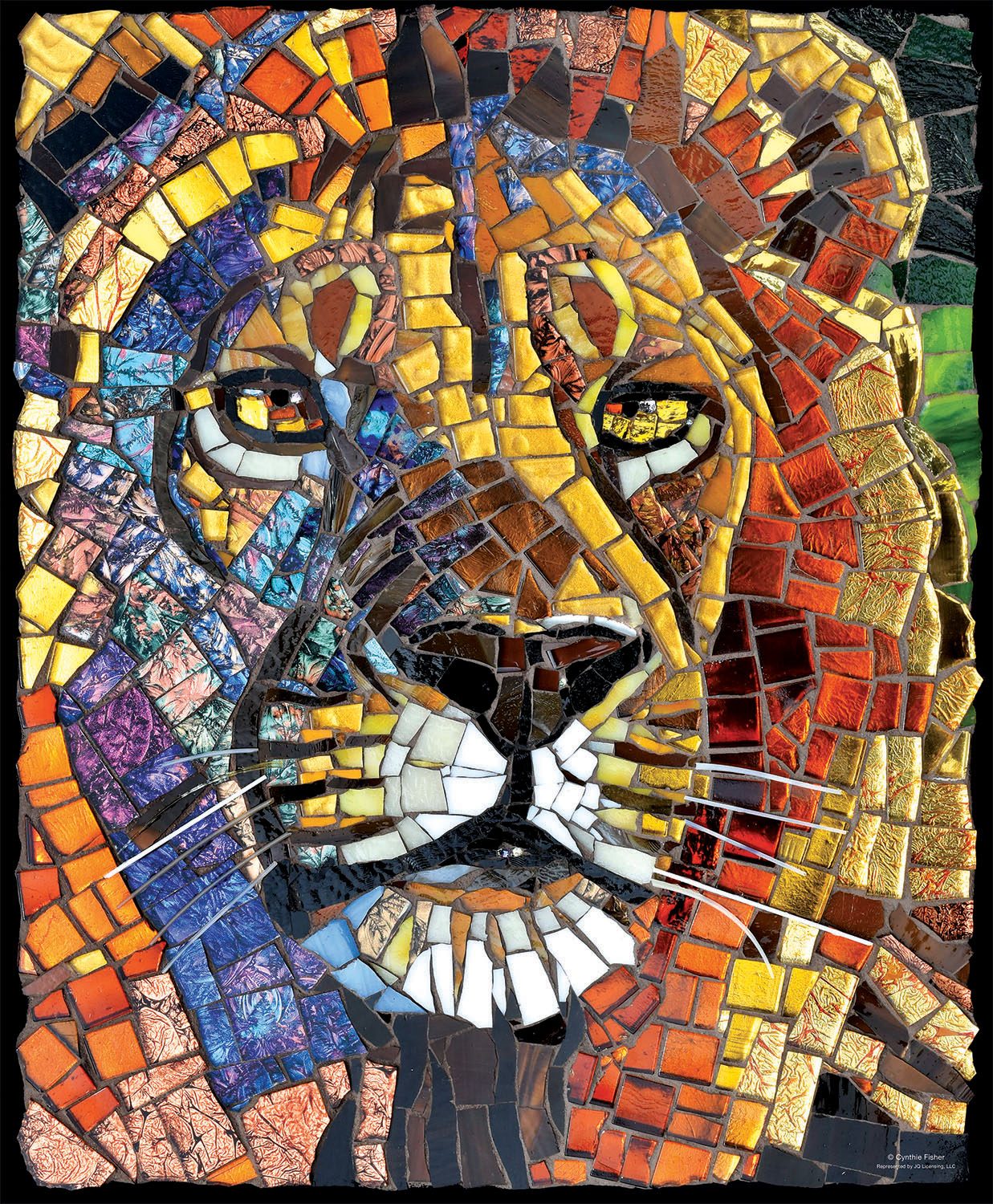 Puzzle Stained Glass Lion