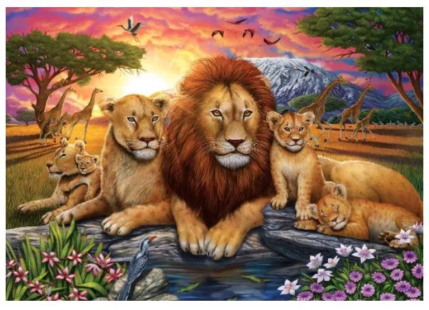 Puzzle Rodzina lwów