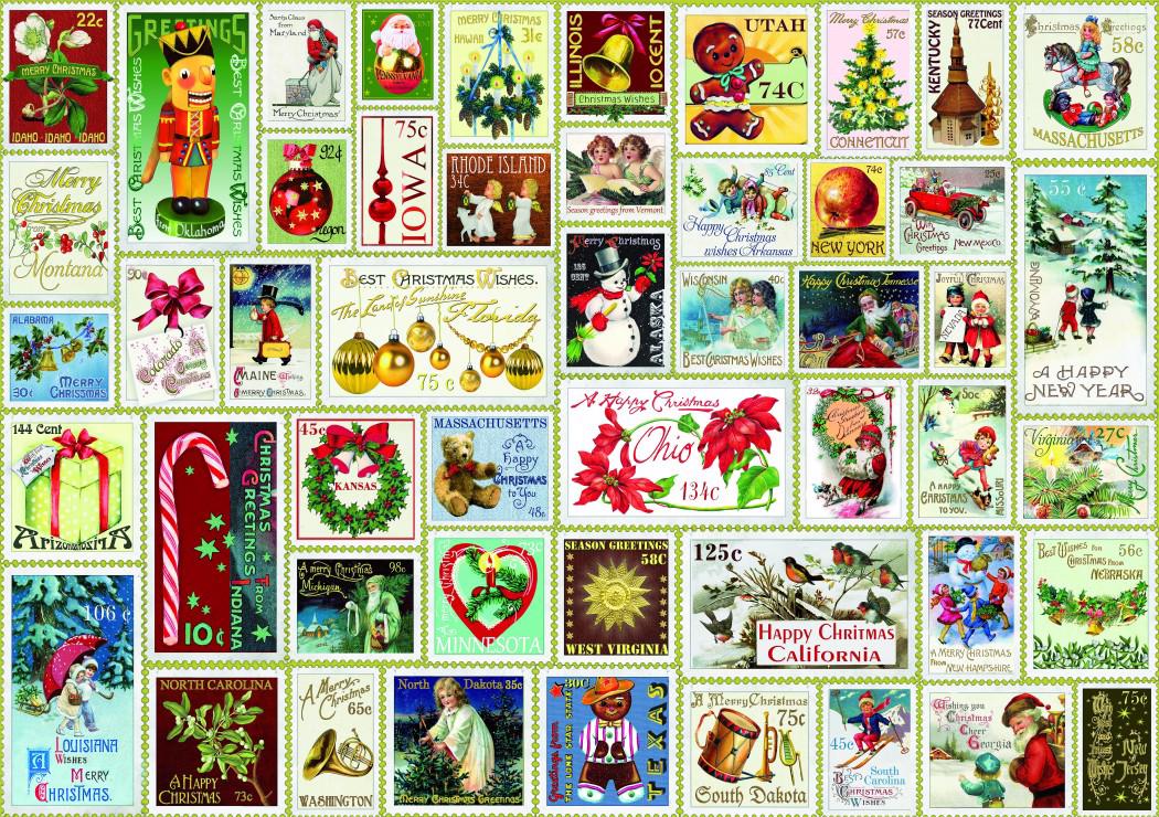 Puzzle Christmas Stamps 1000