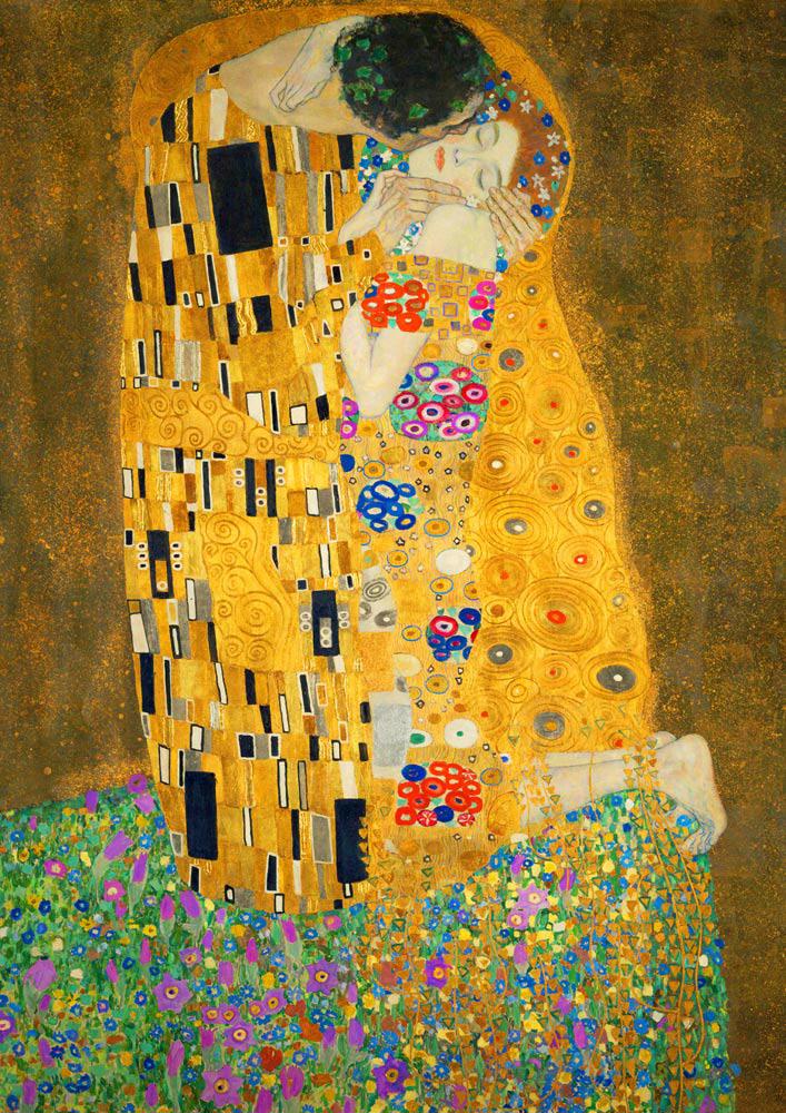 Puzzle Gustave Klimt - Polibek, 1908