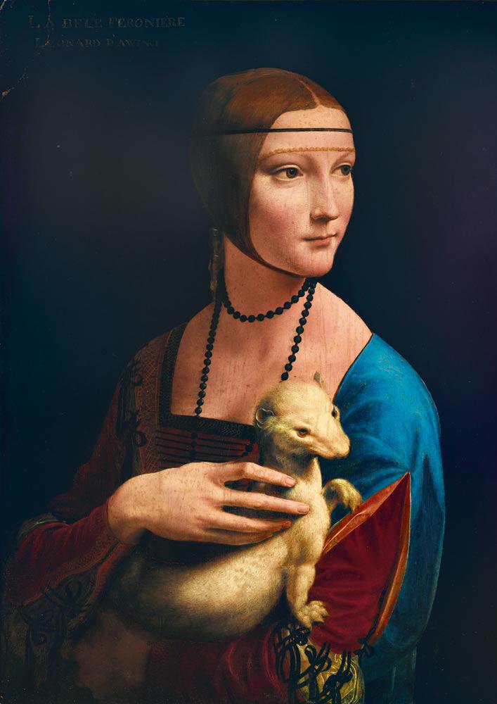Puzzle Leonardo Da Vinci - Dame mit Hermelin, 1489