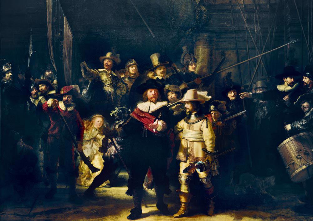 Puzzle Rembrandt: Nočná hliadka, 1642