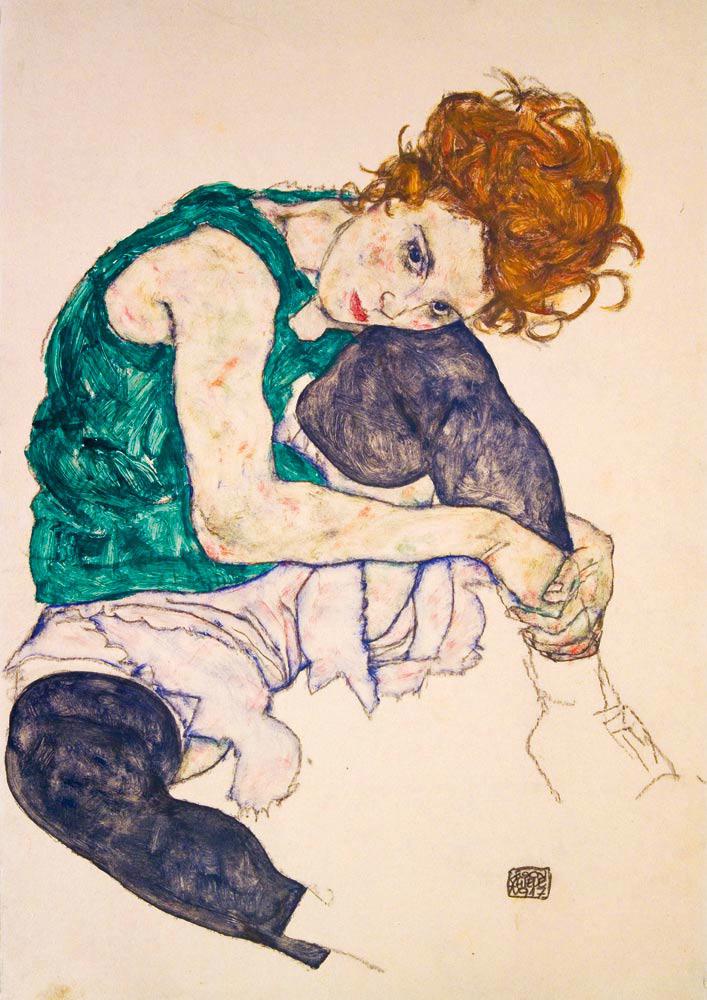 Puzzle Schiele - Seated Woman with Legs Drawn Up, 191