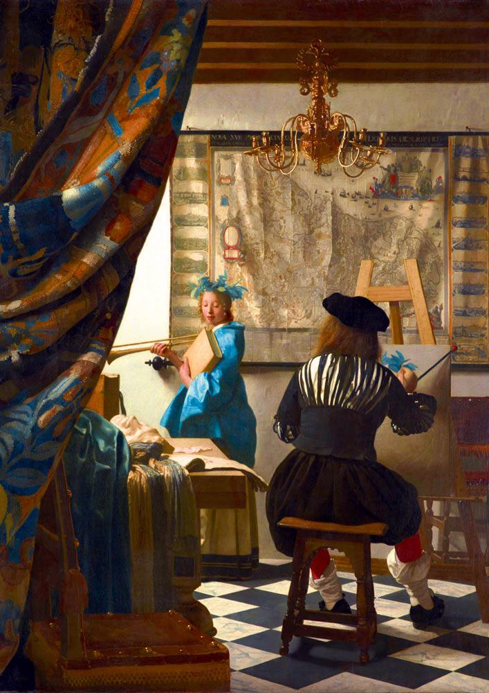 Puzzle Vermeer - Umjetnost slikanja, 1668
