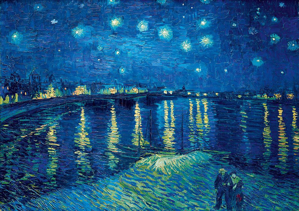 Puzzle Vincent van Gogh: Hviezdna noc nad Rhônou