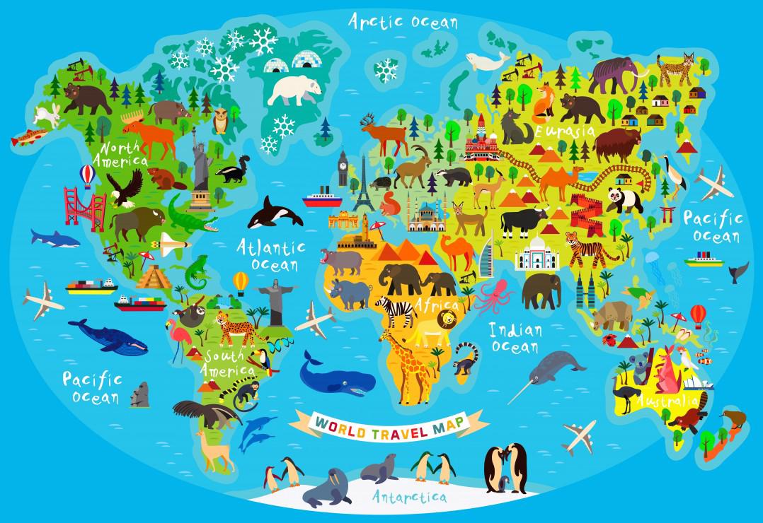 Puzzle Mappa del mondo di viaggio