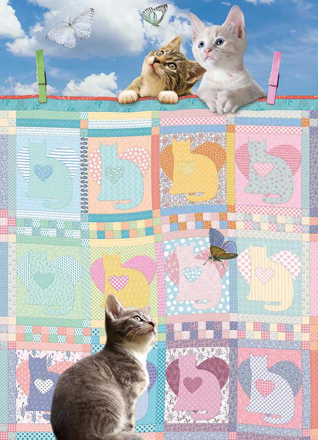 Puzzle Quilted Kittens 500