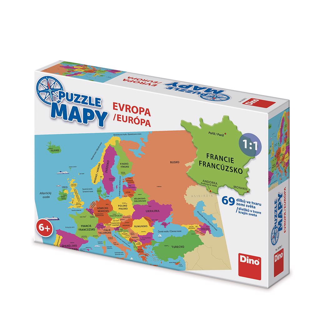 Puzzle Mapa Evropy 69 dílků