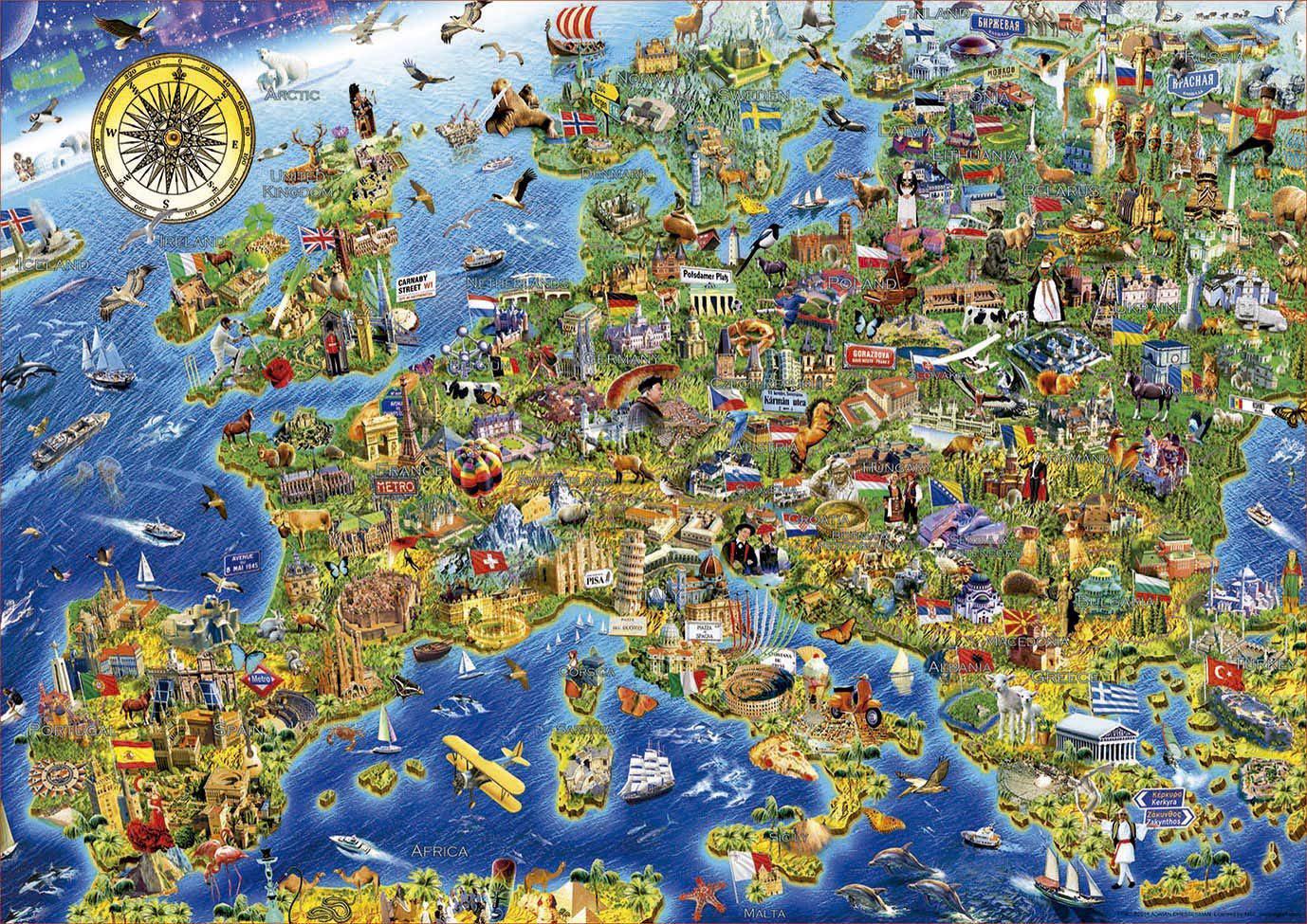 Puzzle Zemljevid nore Evrope