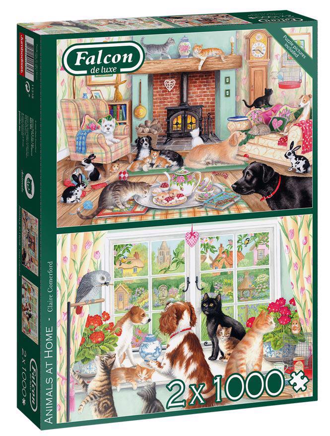 Puzzle 2x1000 Zvieratká doma