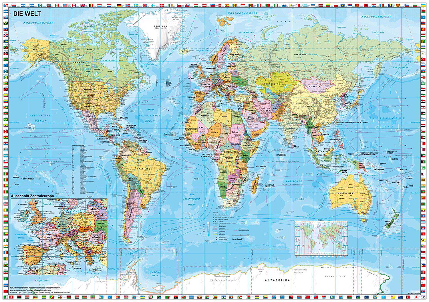 Puzzle Mappa del mondo in tedesco