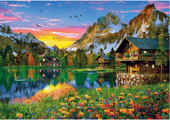 Puzzle Lake in the Alps 1500