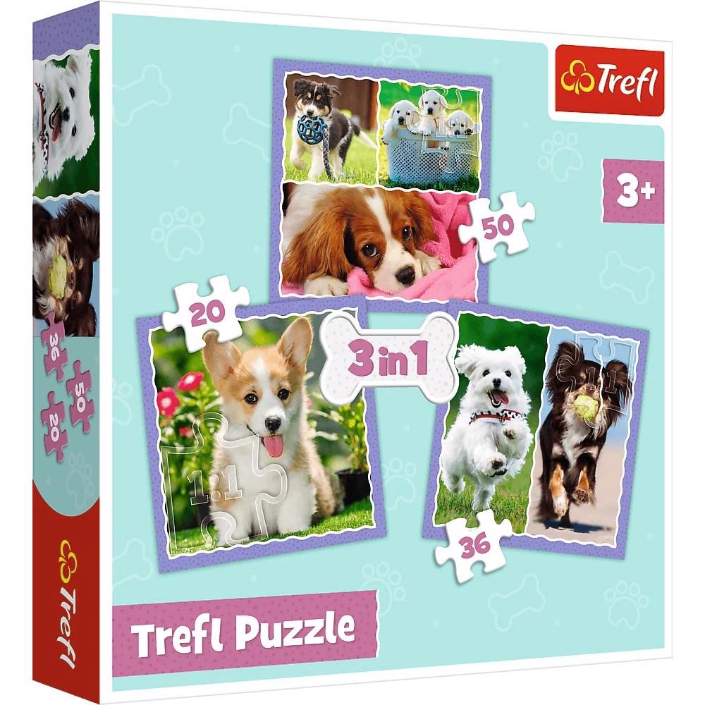 Puzzle 3v1 Lovely dogs