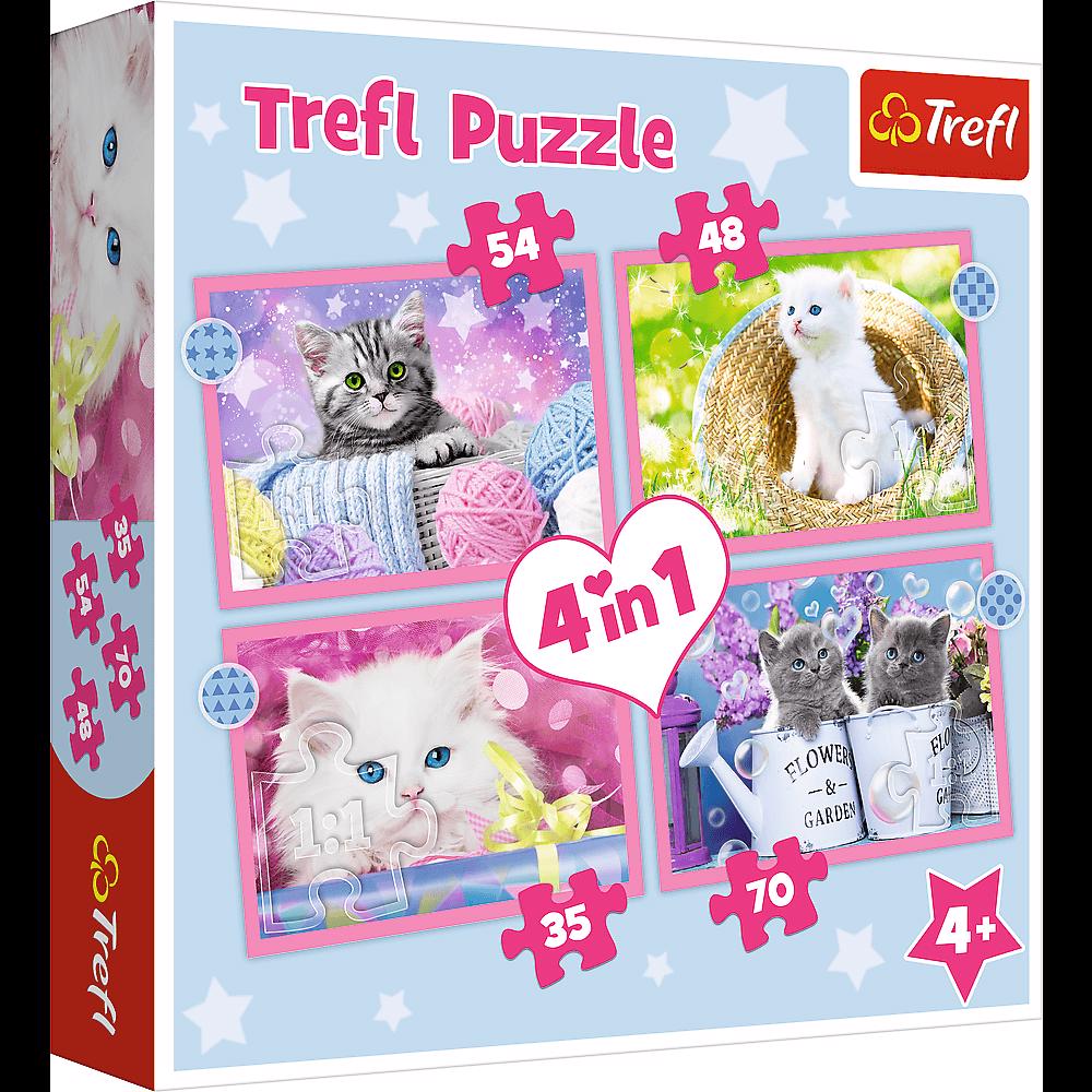 Puzzle 4v1 Funny kitties