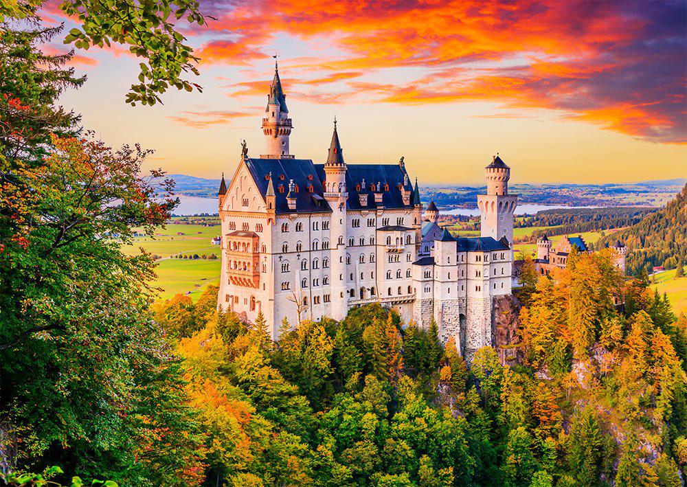 Puzzle Neuschwanstein slott i höst, Tyskland
