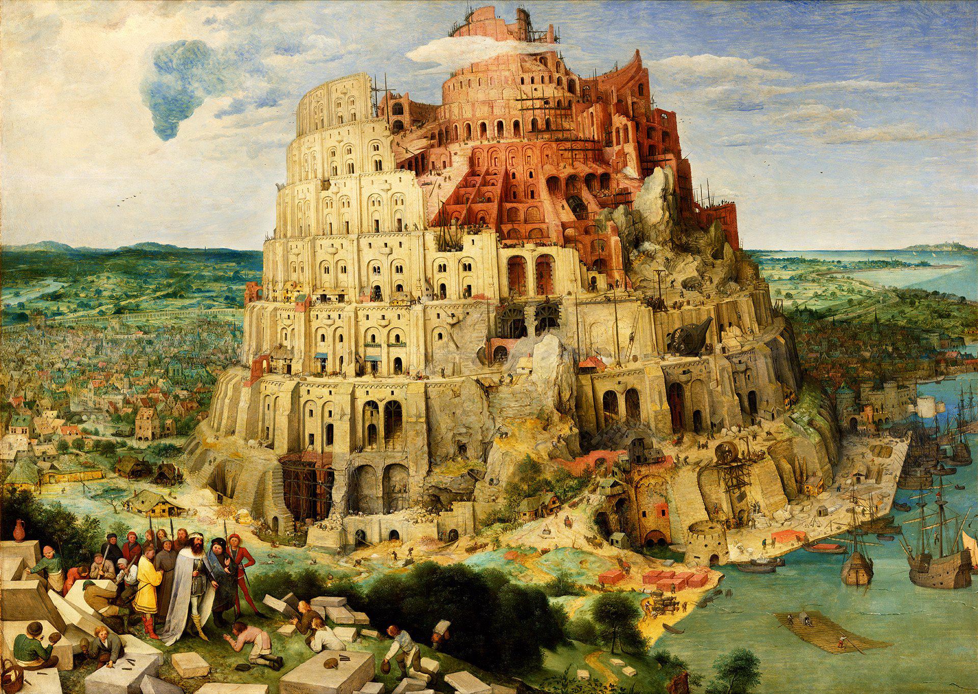 Puzzle Pieter Bruegel: Babilonski stolp