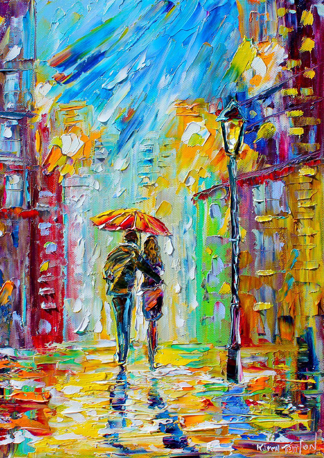 Rainy Romance in the City