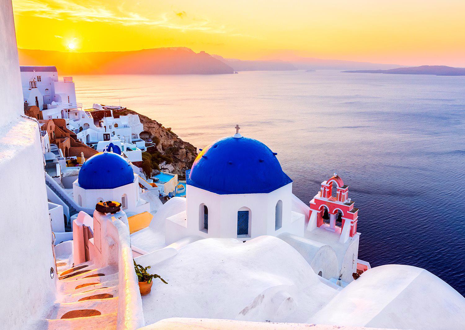 Puzzle Auringonnousu Santorinin yllä, Kreikassa