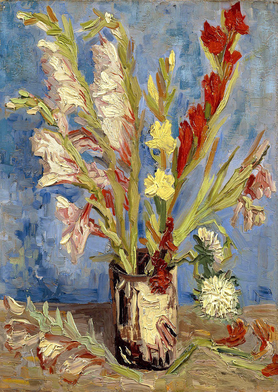 Puzzle Vincent Van Gogh: Vaza s gladiolima i kineskim astrama
